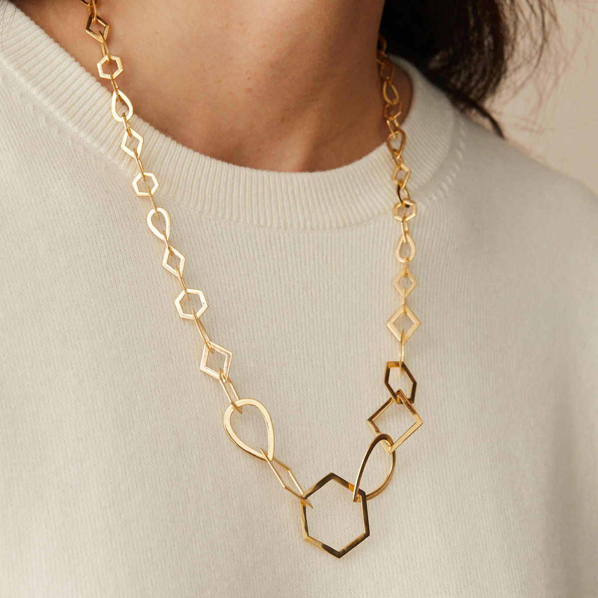 Tomfoolery: Gradual Multi Shape Chain Necklace , Everyday by tomfoolery