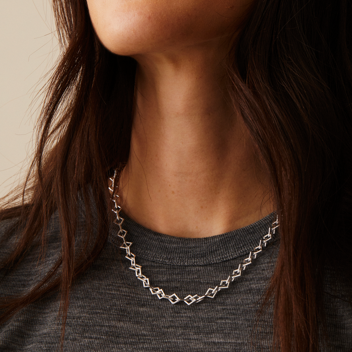 Tomfoolery:Curve Diamond Chain Necklace, Everyday by tomfoolery