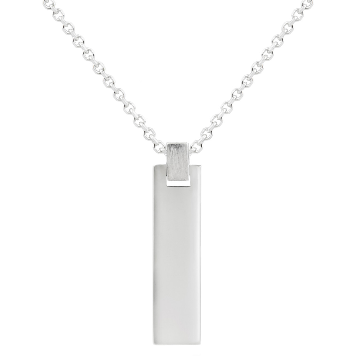 Tomfoolery;  Silver Bar Tag Pendant, Tableau