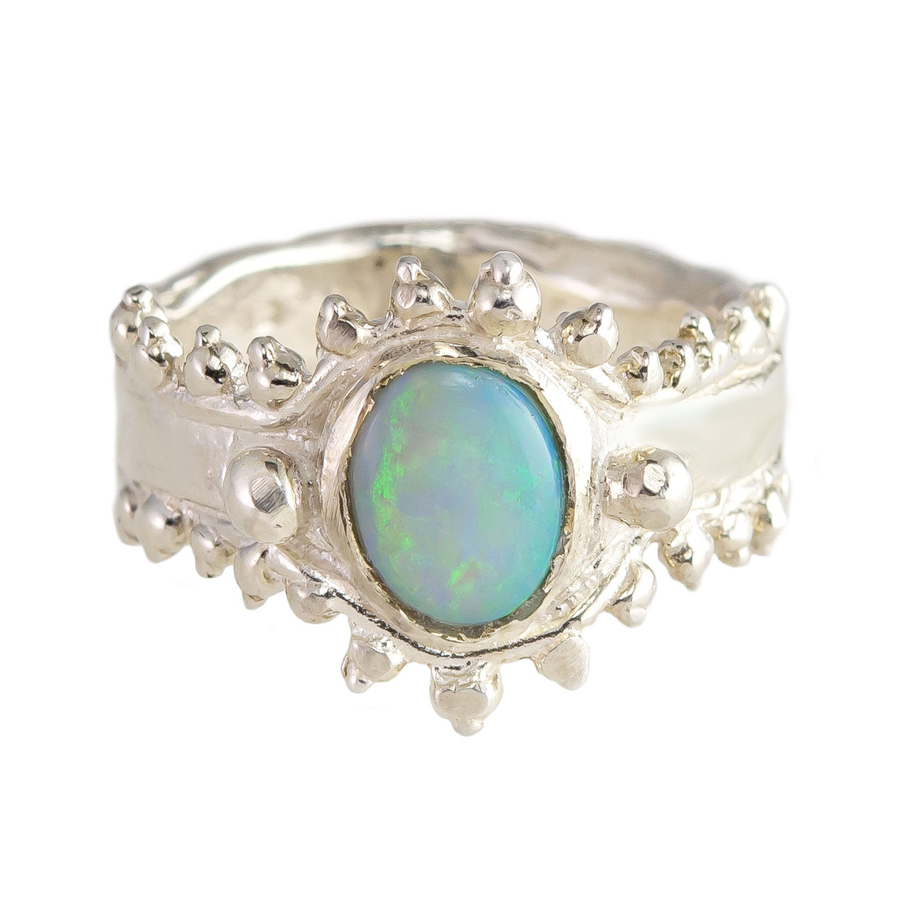 Millie Savage, Oval Opal Silver Ring, tomfoolery