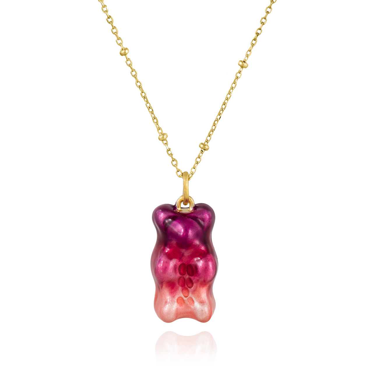 Gold Chain Ombre Gummy Bear Necklace - Tomfoolery London