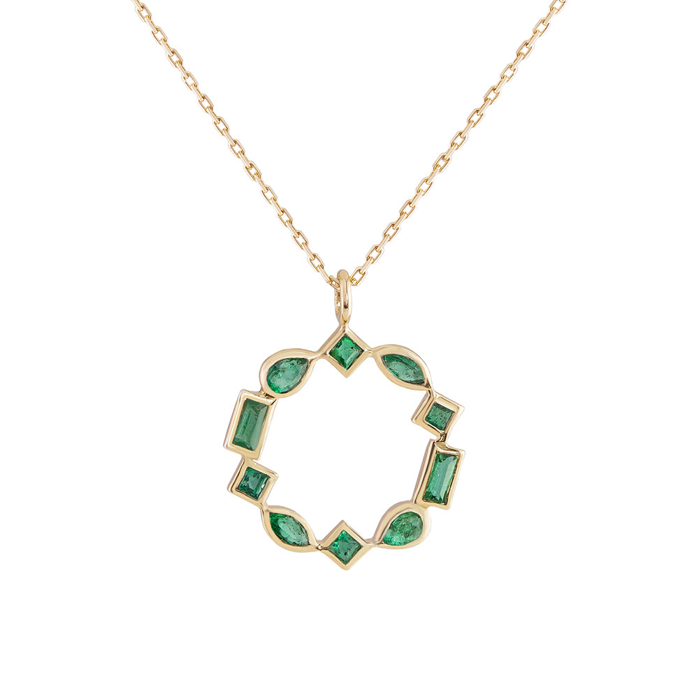 metier by tomfoolery: Emerald, mixed cut pendant