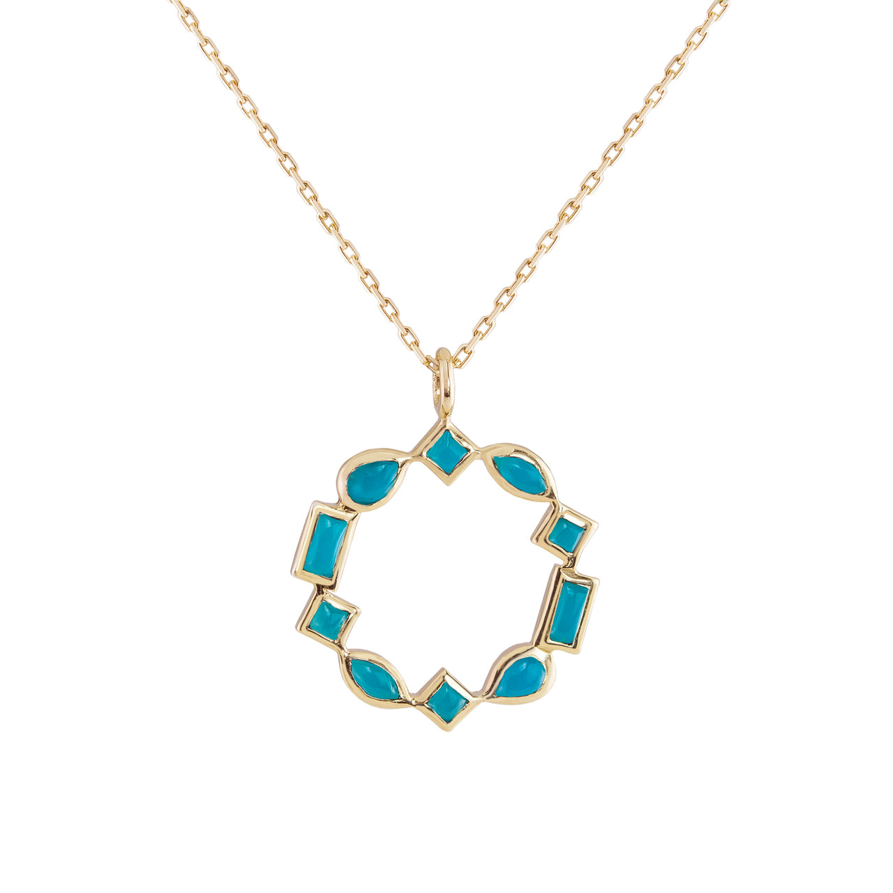 metier by tomfoolery: Turquoise, mixed cut pendant