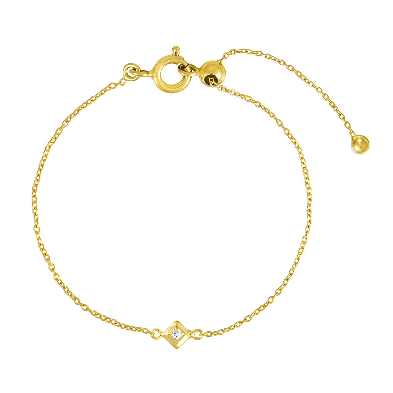 tomfoolery, Gold Plated Petite Square Gem Bracelet, Everyday by tomfoolery