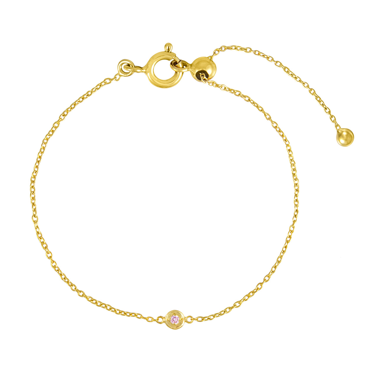 tomfoolery, Gold Plated Petite Circle Gem Bracelet, Everyday by tomfoolery