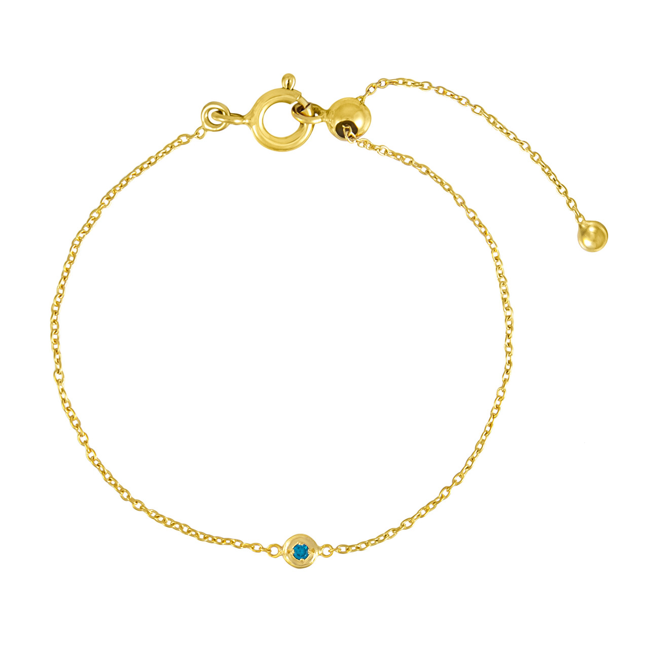 tomfoolery, Gold Plated Petite Circle Gem Bracelet, Everyday by tomfoolery