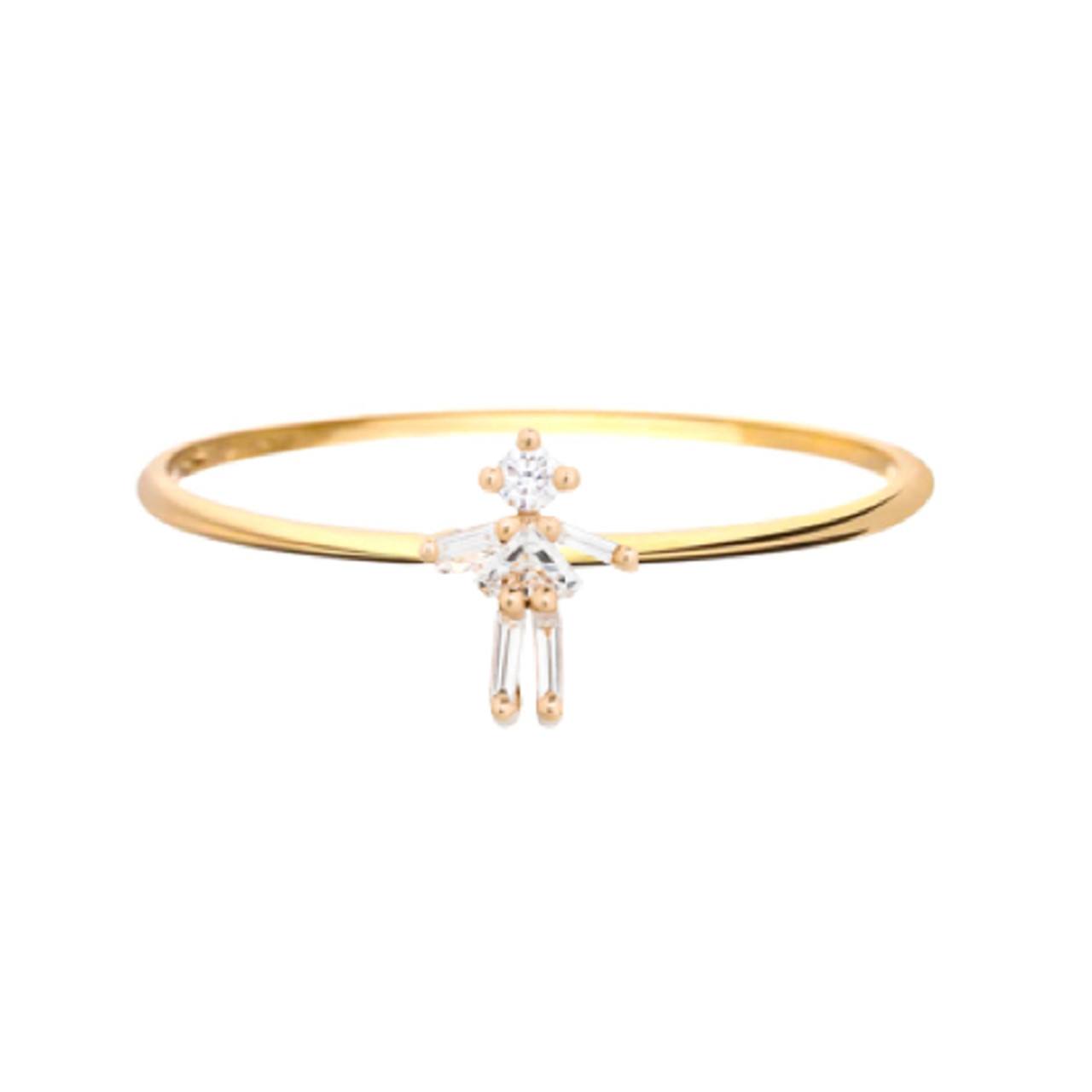 Yellow Gold & Diamond Girl Ring, Little Ones Paris, tomfoolery