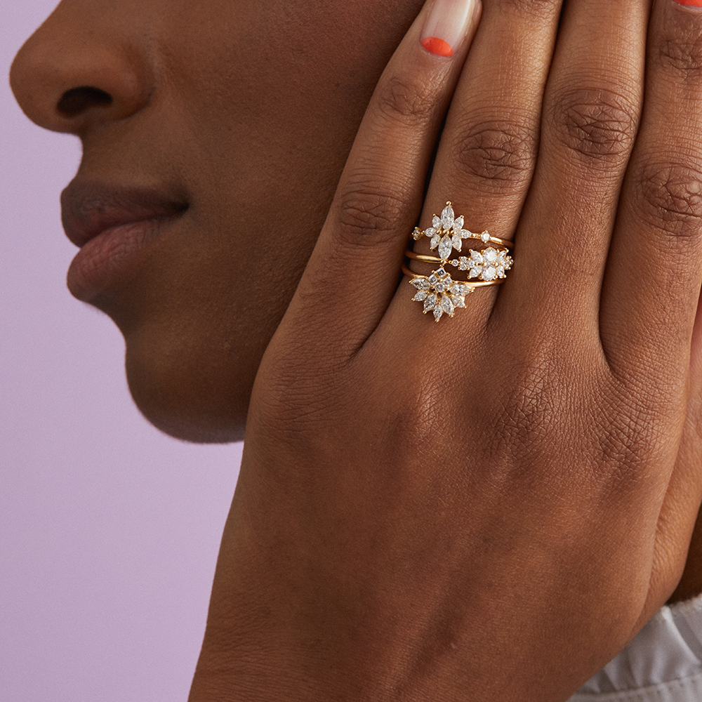 Artemer, Diamond Flower Cluster Ring, tomfoolery