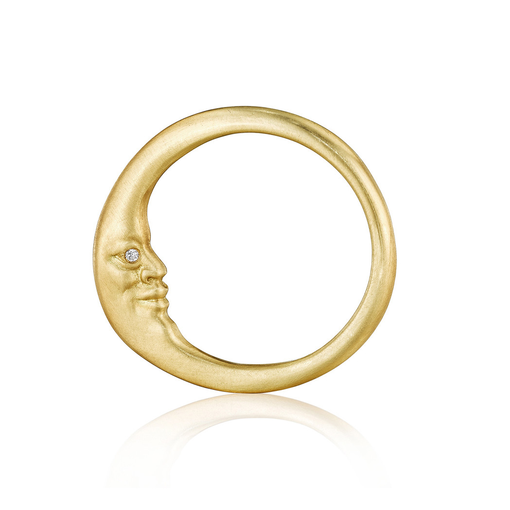Crescent Moonface Ring by Anthony Lent, shop online at tomfoolery London | www.tomfoolerylondon.co.uk