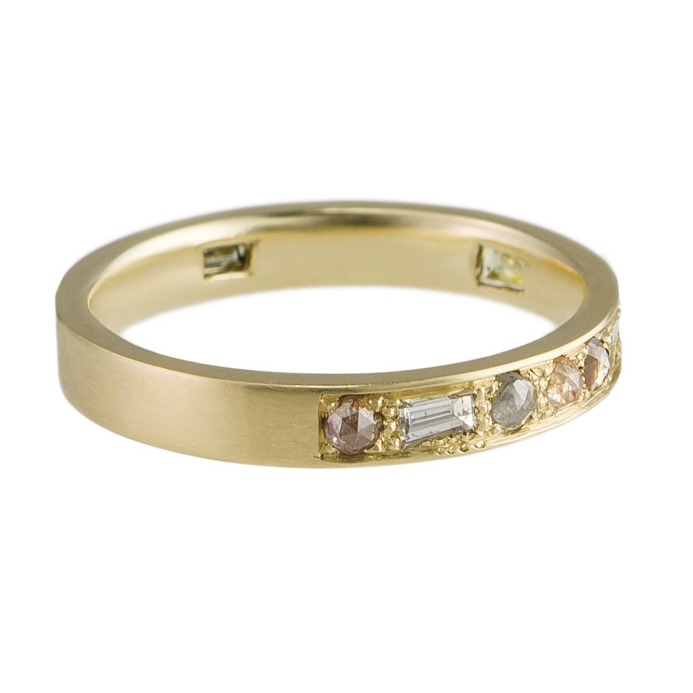 Muse by Tomfoolery,18ct Gold Mixed Cut Puzzle Diamond Eternity Ring, tomfoolery