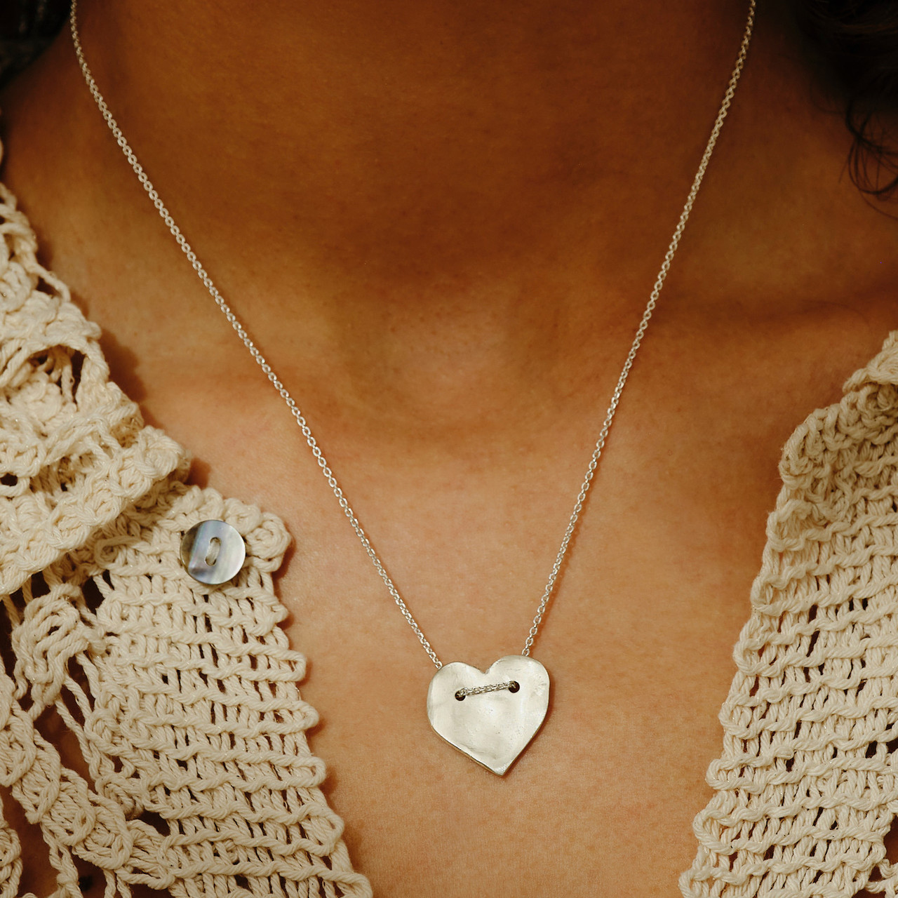 Tomfoolery, Valentina Silver Heart Necklace, Karen Hallam