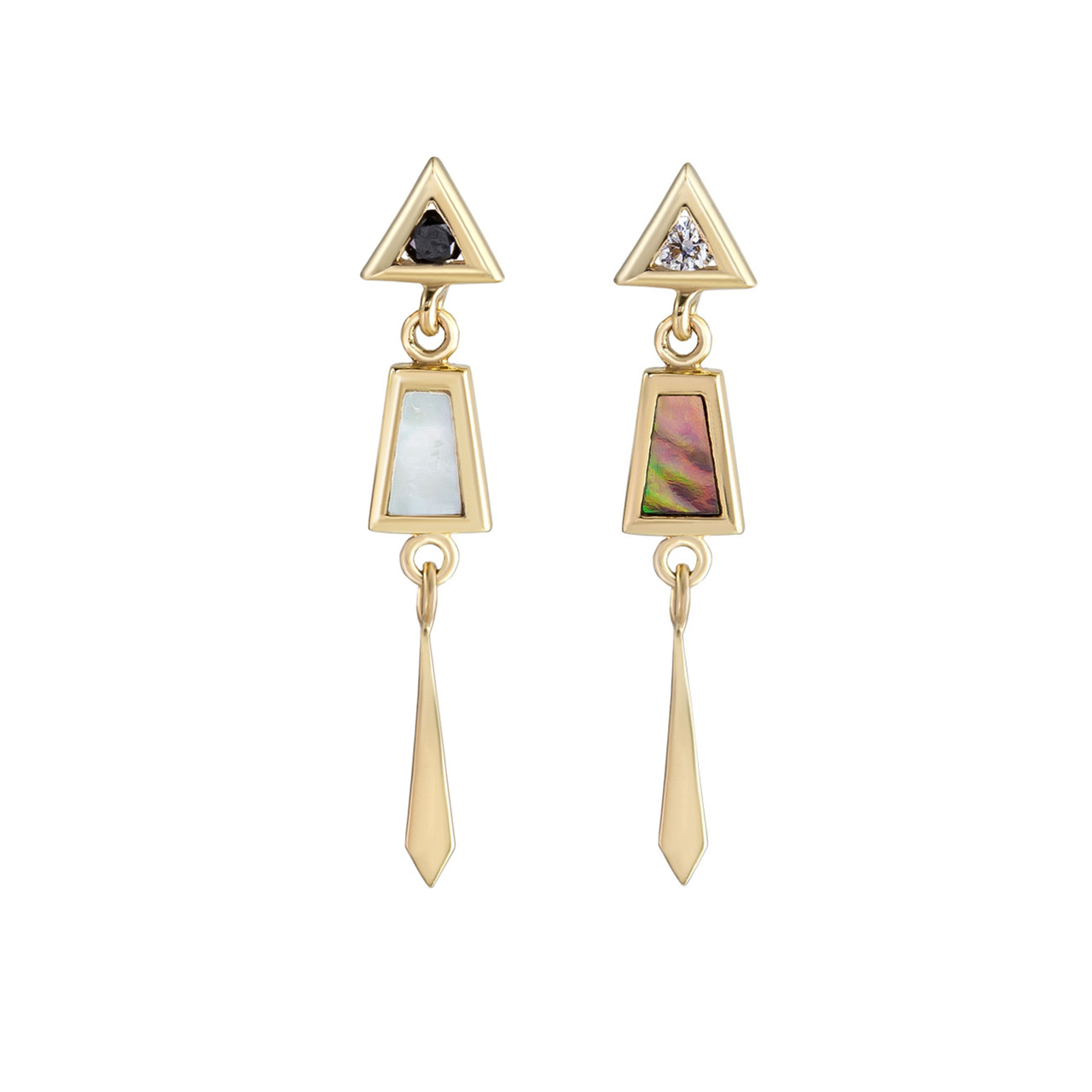 Metier by Tomfoolery, Mother of Pearl Drop Stud, Tomfoolery London