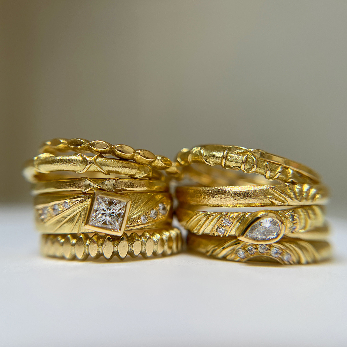 Claire Mcfarlane, Narrow 18ct Yellow Gold Seeds Band, Tomfoolery London