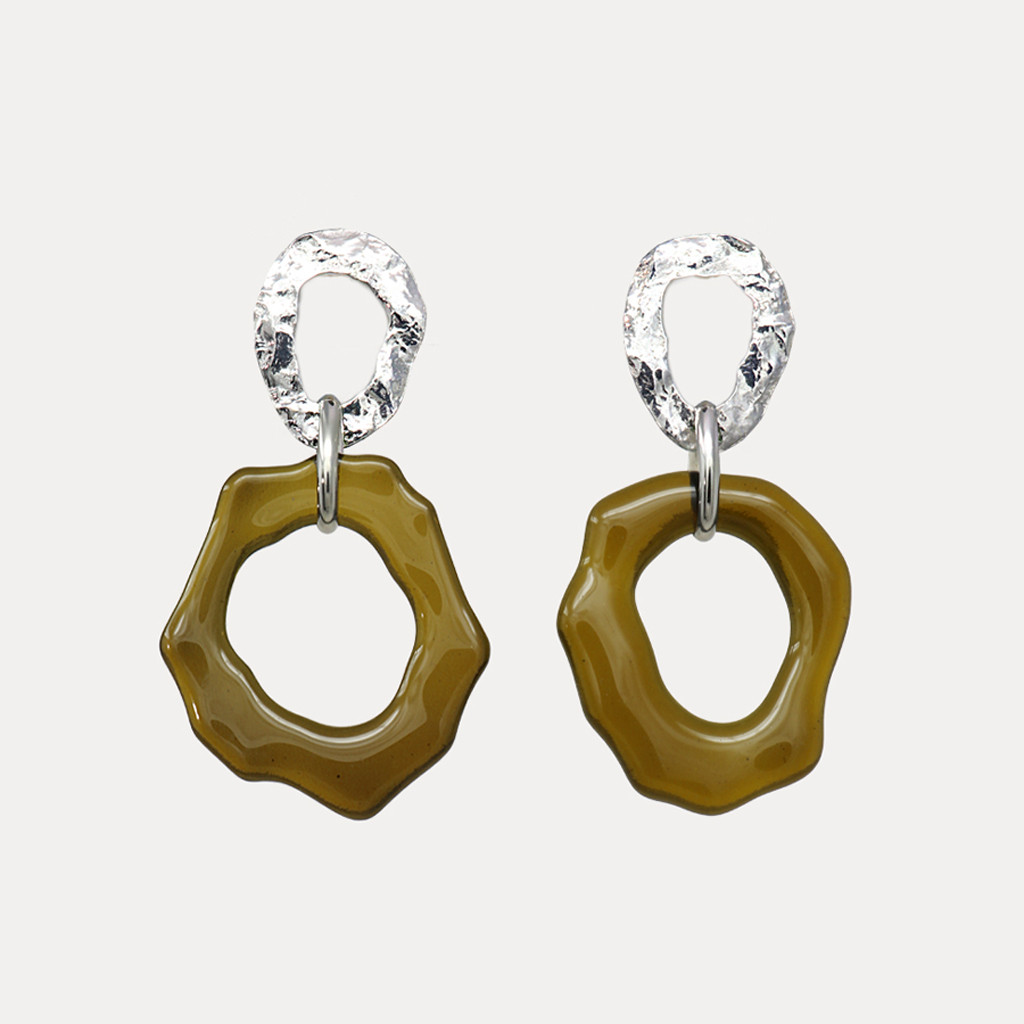 Cled, Silver & Glass High Tide Drop Earrings, Tomfoolery London