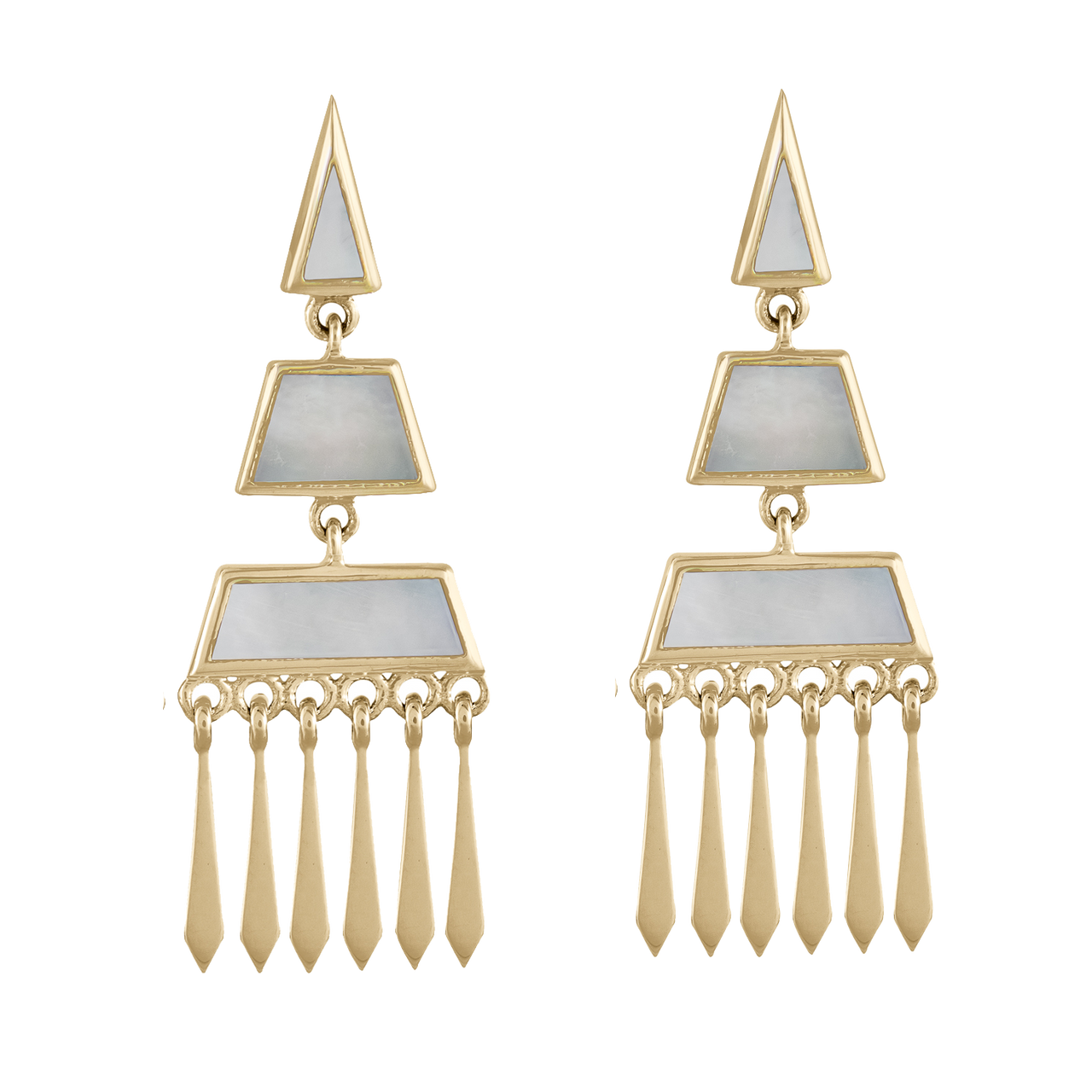 metier by tomfoolery: Mother of Pearl Tassel 0.6 Earrings