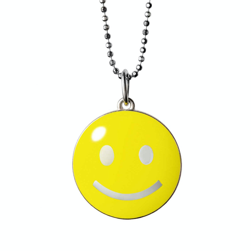 Yellow Enamel Smile Pendant Necklace - Tomfoolery London