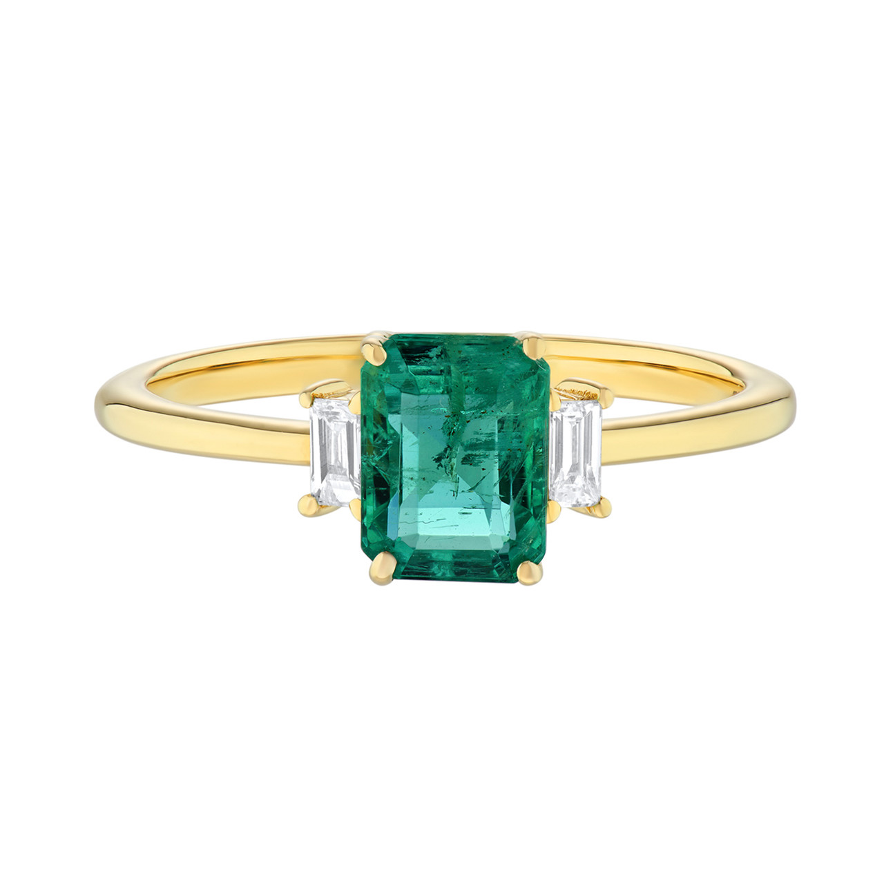 TRIO Emerald & Baguette Diamond Ring, tf House - Infinite, tomfoolery London