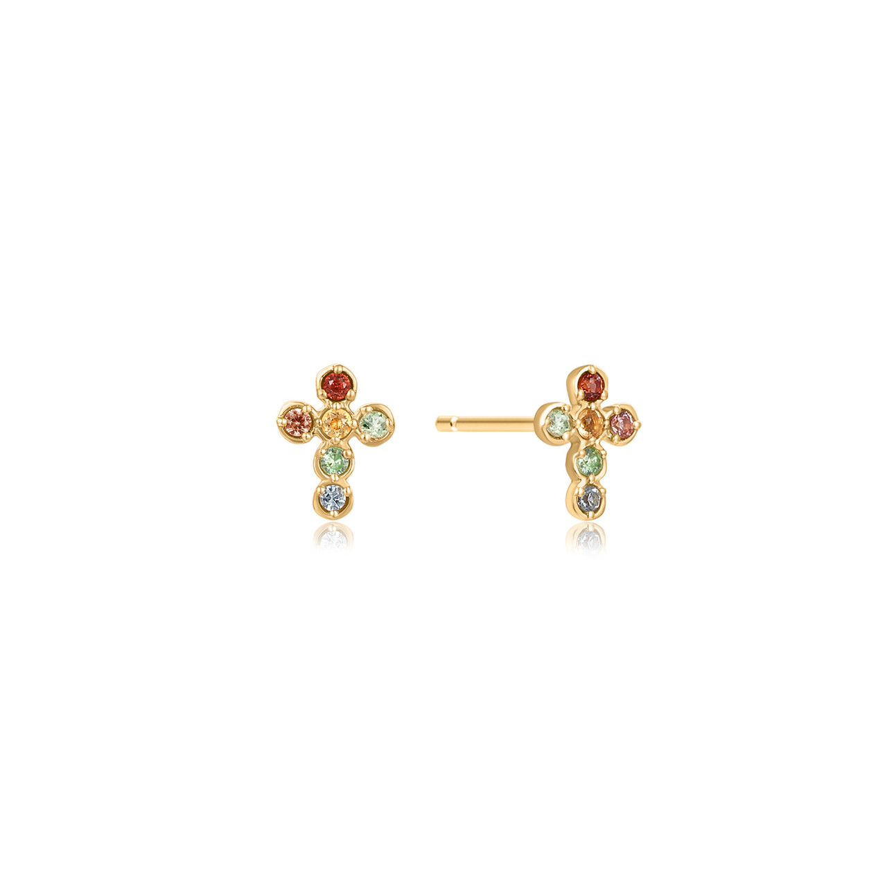 tomfoolery, Multi-Colour Circus Cross Studs, 14ct Series