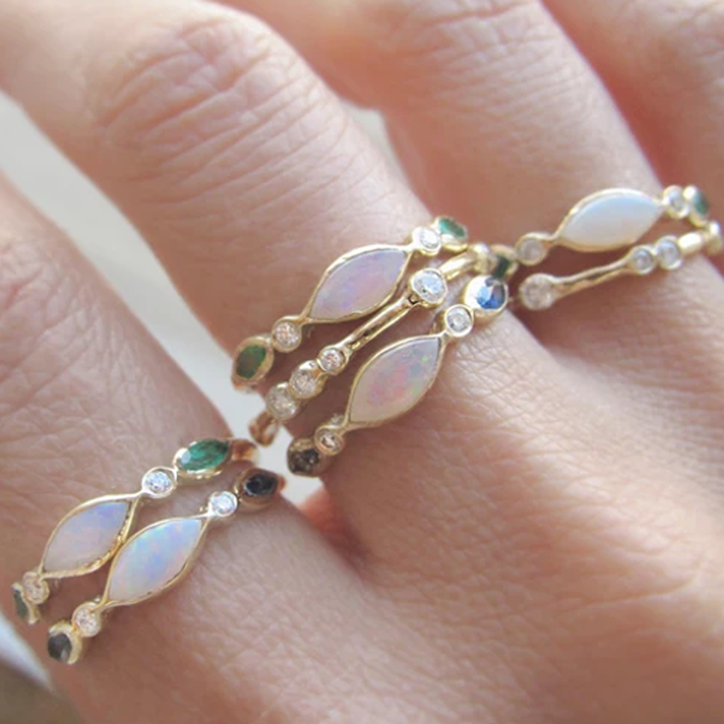 Misa, Aurora Emerald Ring, Tomfoolery London