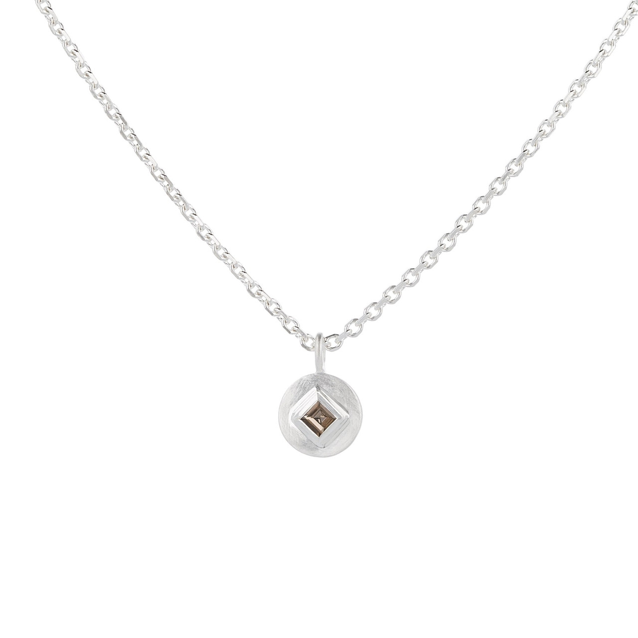 Tomfoolery, Princess Cut Smoky Quartz Pendant , Everyday by tomfoolery