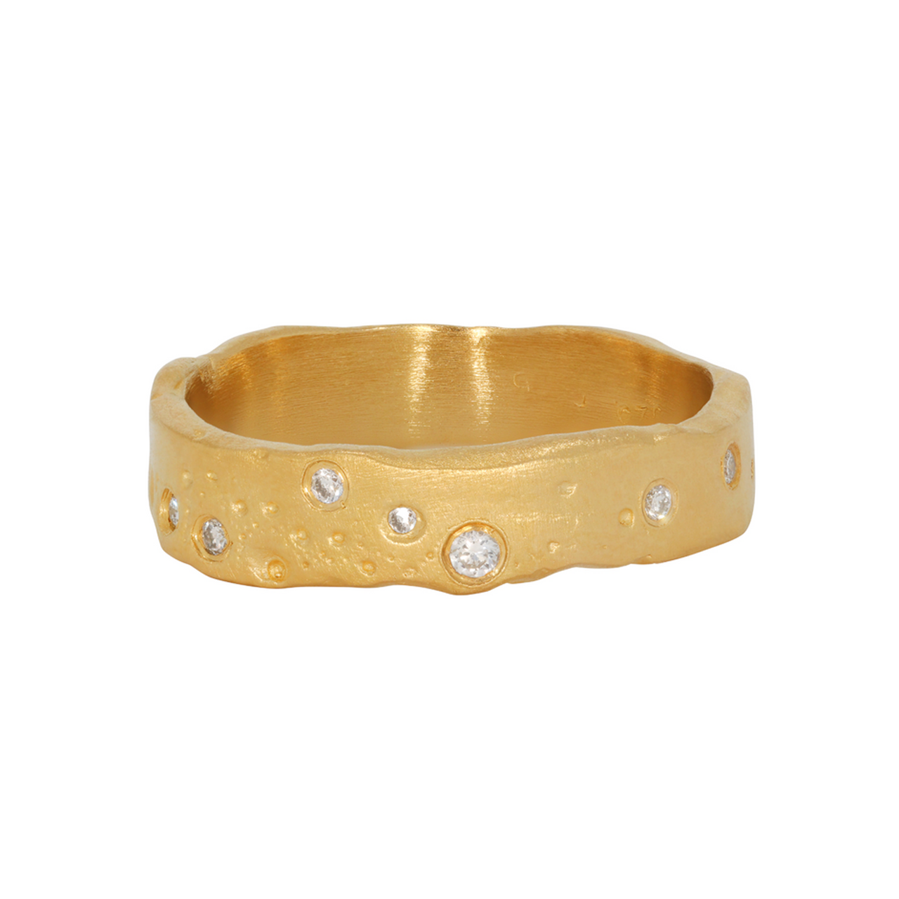Maria Beltran, Organic Gold Plated Silver & Diamond Ring, Tomfoolery London