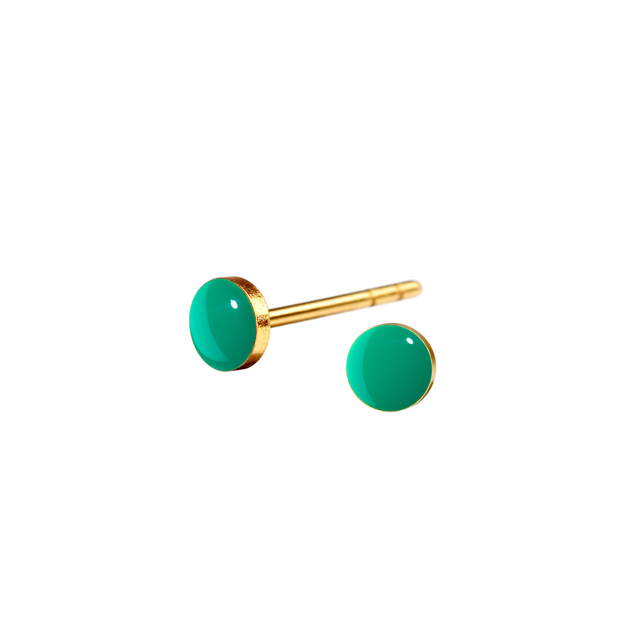 Spot tiny studs earrings in enamel by Scherning, tomfoolery London | www.tomfoolerylondon.co.uk