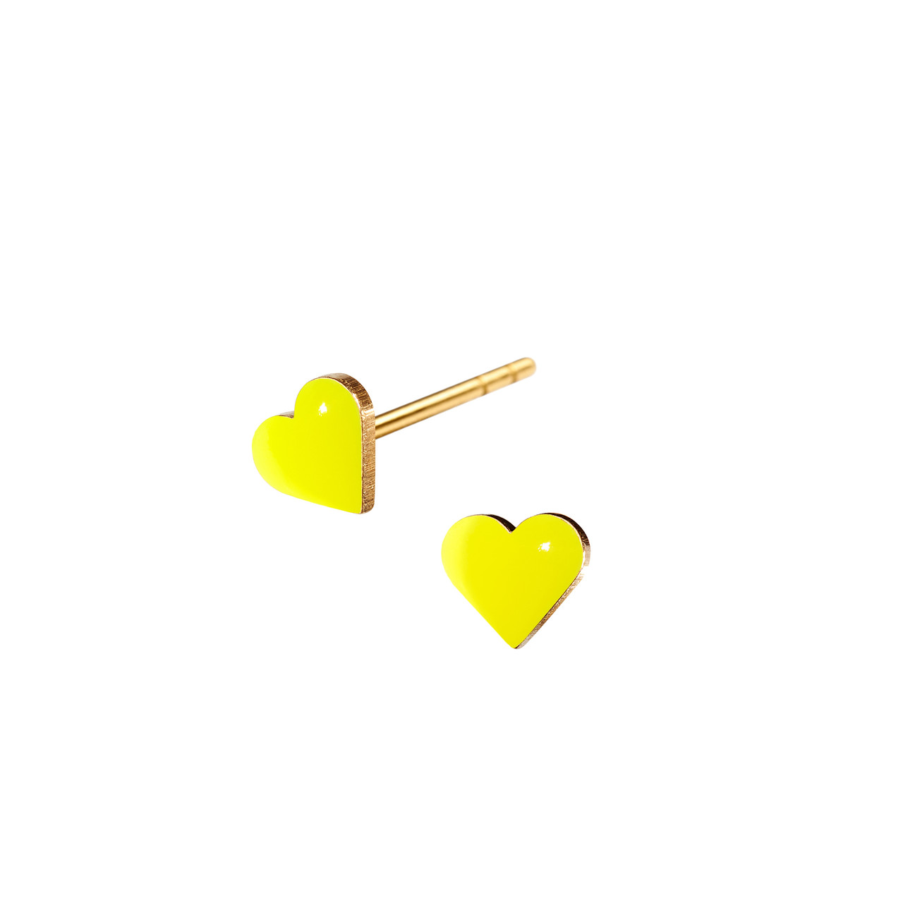 Tiny Heart studs earrings in enamel by Scherning, tomfoolery London | www.tomfoolerylondon.co.uk