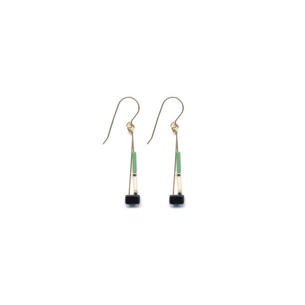 Black Onyx Rectangle Drop Earrings - Gold - ER10375-GBONX – Sarah Layton