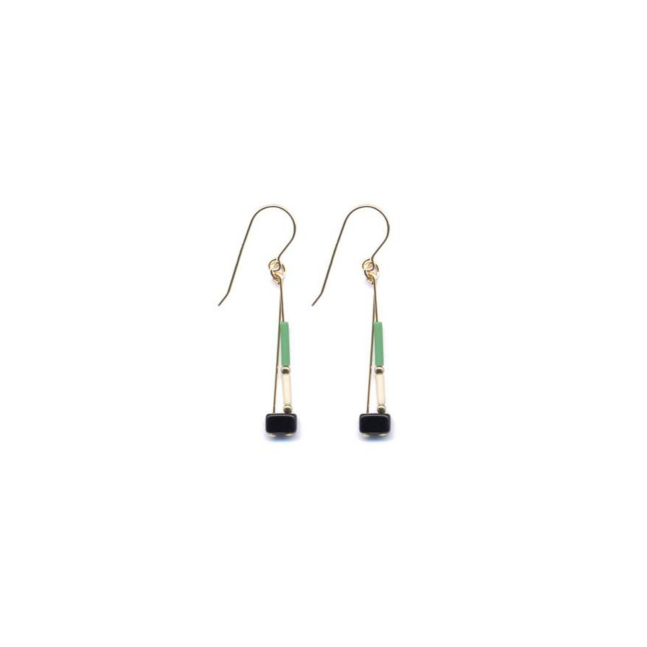 Black mosaic drop earrings by I. Ronni Kappos available at tomfoolery London | www.tomfoolerylondon.co.uk