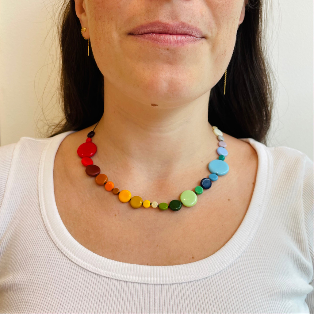 Rainbow Dots necklace by I. Ronni Kappos available at tomfoolery London | www.tomfoolerylondon.co.uk