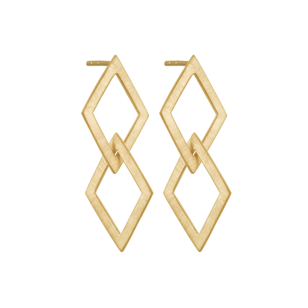 Tomfoolery, Linear Double Diamond Link Drop Earrings, Everyday by tomfoolery