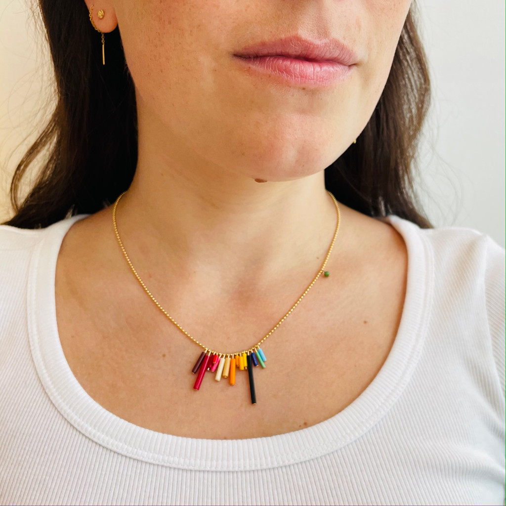 Mini Rainbow chain necklace by I. Ronni Kappos available at tomfoolery London | www.tomfoolerylondon.co.uk