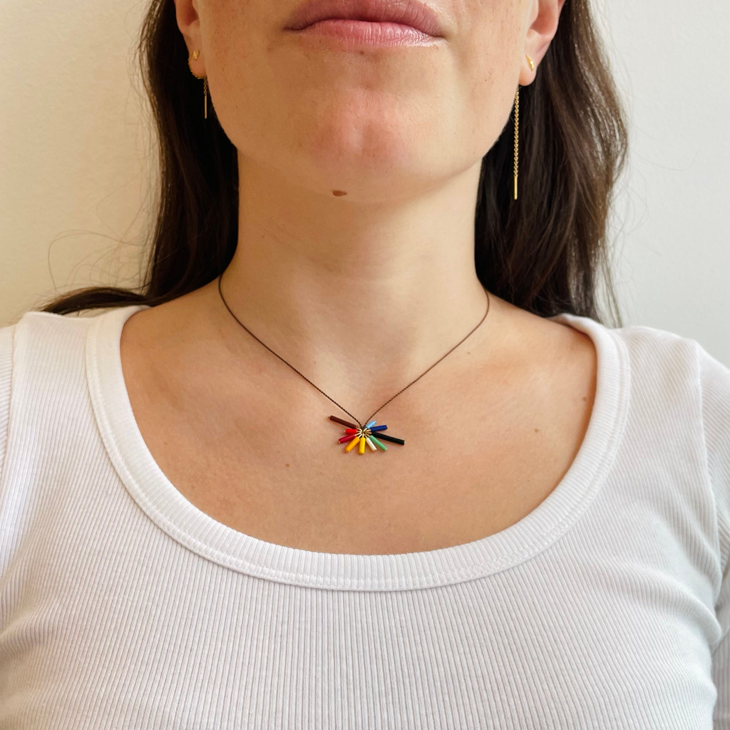 Rainbow Bar Burst necklace by I. Ronni Kappos available at tomfoolery London | www.tomfoolerylondon.co.uk