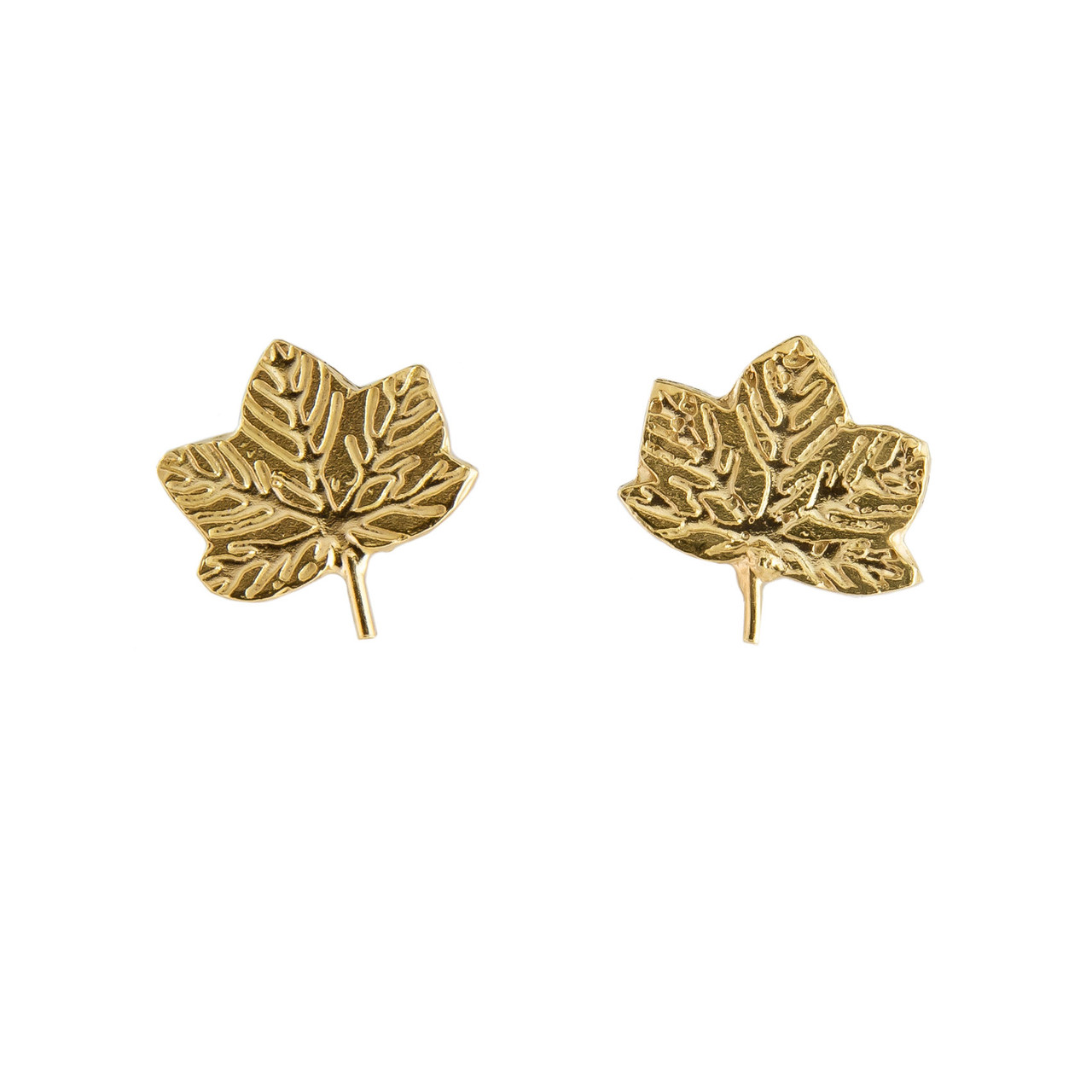 Maple leaf stud by UK jewellery designer Amanda Coleman. Available to shop online at tomfoolerylondon.co.uk