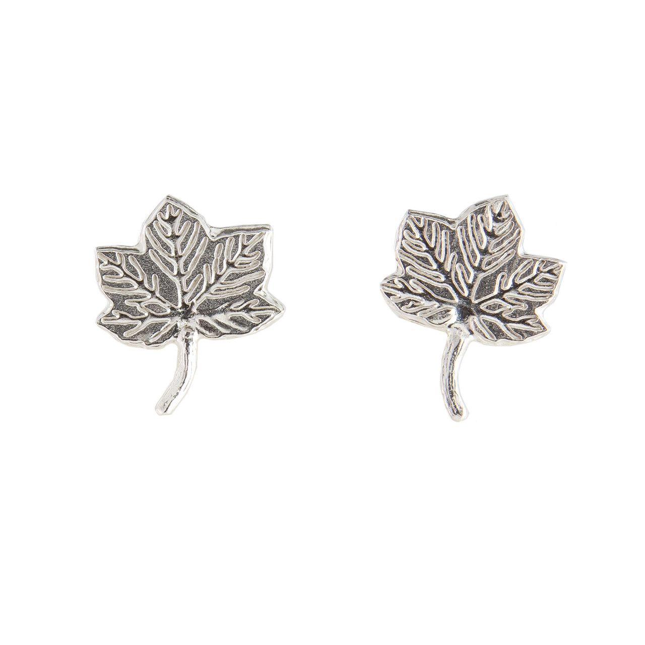 Maple leaf stud by UK jewellery designer Amanda Coleman. Available to shop online at tomfoolerylondon.co.uk