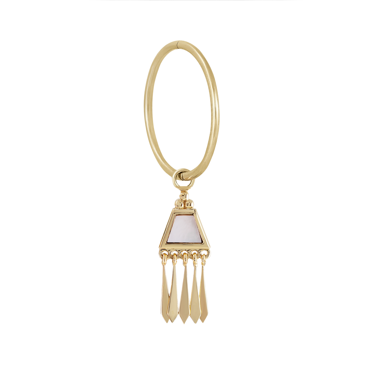 tomfoolery: metier by tomfoolery Large seamless clicker hoop with mother of pearl Tassel Plaque.5