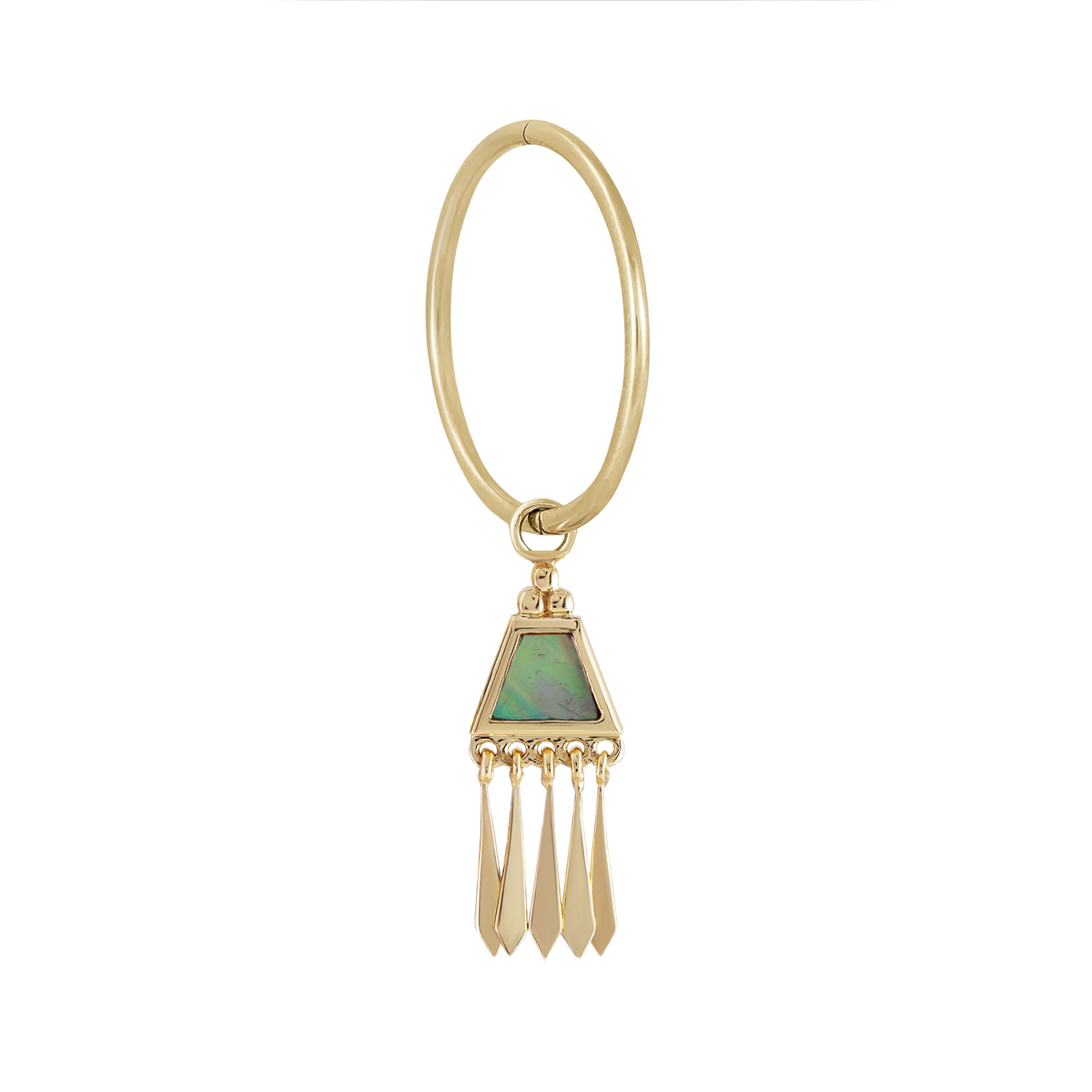 tomfoolery: metier by tomfoolery Large seamless clicker hoop with mother of pearl Tassel Plaque.5