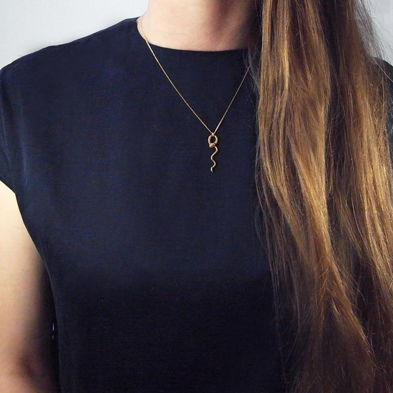 Wavy Snake Necklace Gold by Momocreatura. Shop momocreatura at tomfoolery london.