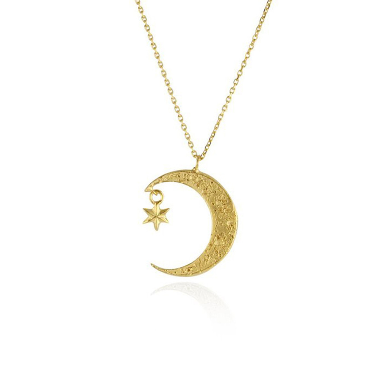 Crescent moon and star necklace by Momocreatura. Shop momocreatura at tomfoolery london.