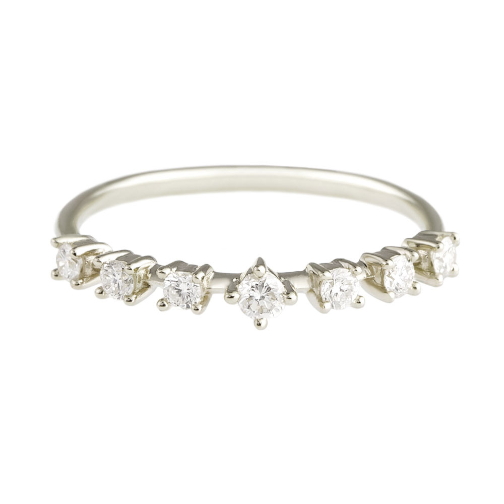 Floating Diamond Half Eternity Ring by tf Diamonds - available at tomfoolery london