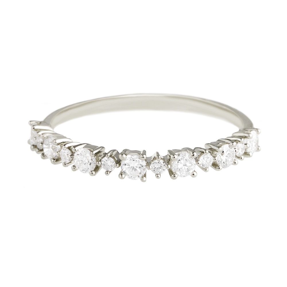 Alternating Diamond Half Eternity Ring by tf Diamonds - available at tomfoolery london