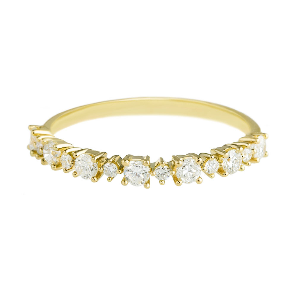 Alternating Diamond Half Eternity Ring by tf Diamonds - available at tomfoolery london