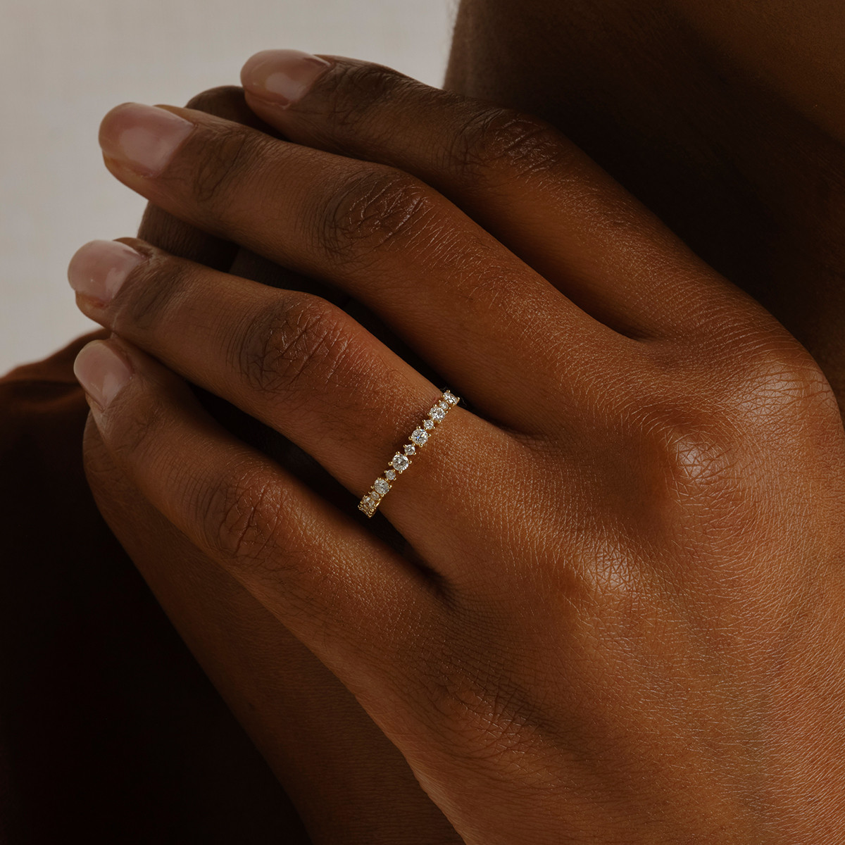 Alternating Diamond Half Eternity Ring by tf Diamonds - available at tomfoolery london