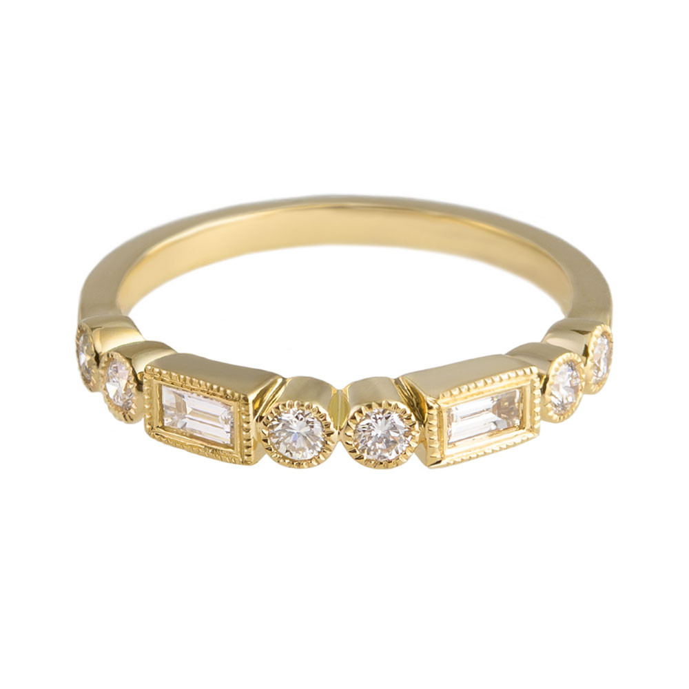 Mixed Diamond Half Eternity Ring by tf Diamonds - available at tomfoolery london