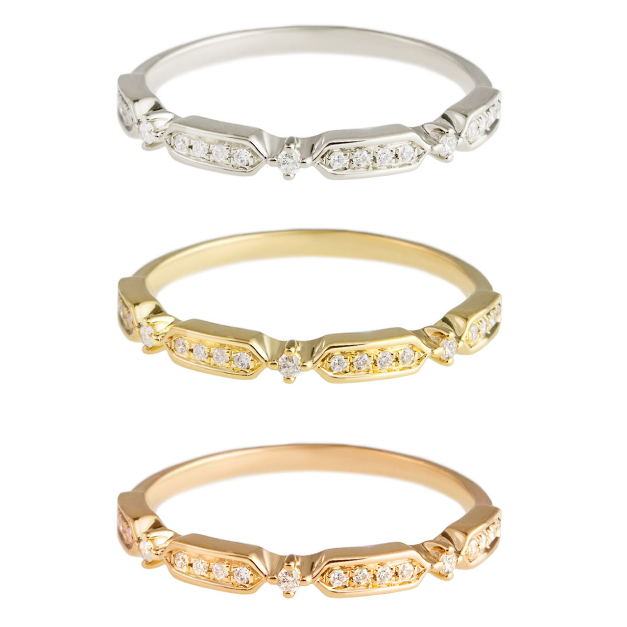 Art Deco Diamond Half Eternity Ring by tf Diamonds - available at tomfoolery london