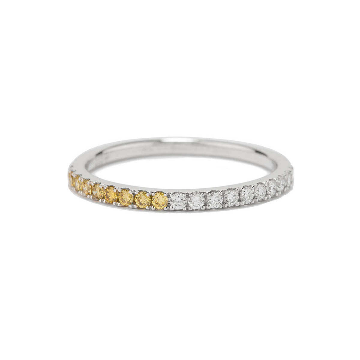 Yellow & White Diamond Half Eternity Ring by tf Diamonds - available at tomfoolery london