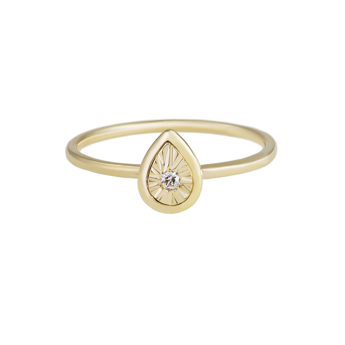 Pear Button Diamond Ring by tf Diamonds - available at tomfoolery london