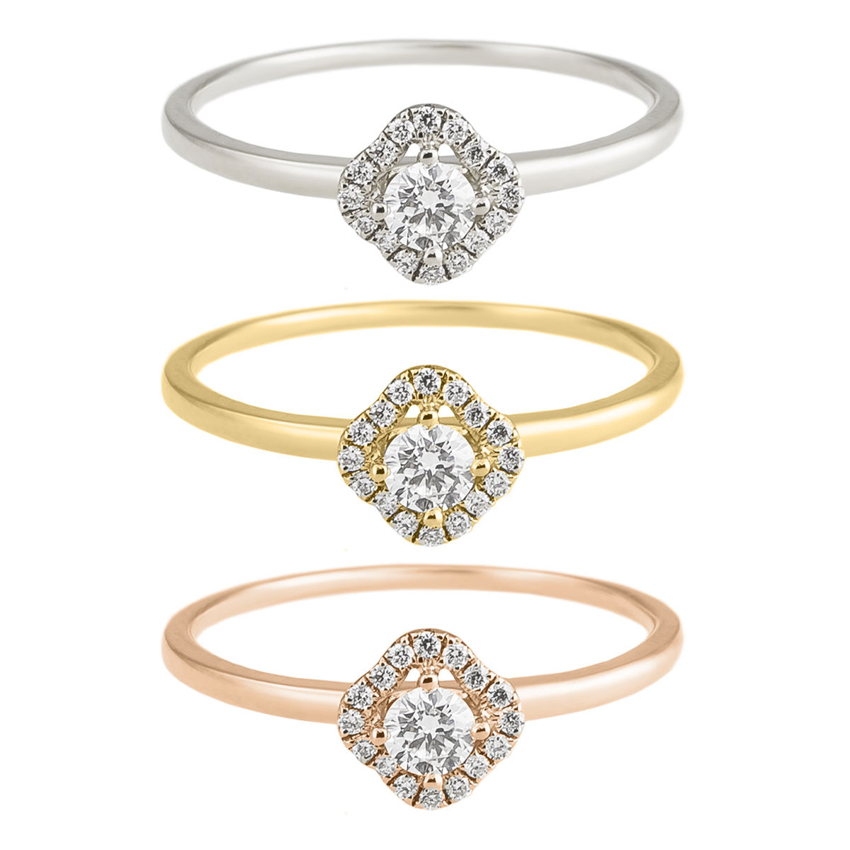 Flower Halo Diamond Solitaire Ring by tf Diamonds - available at tomfoolery london