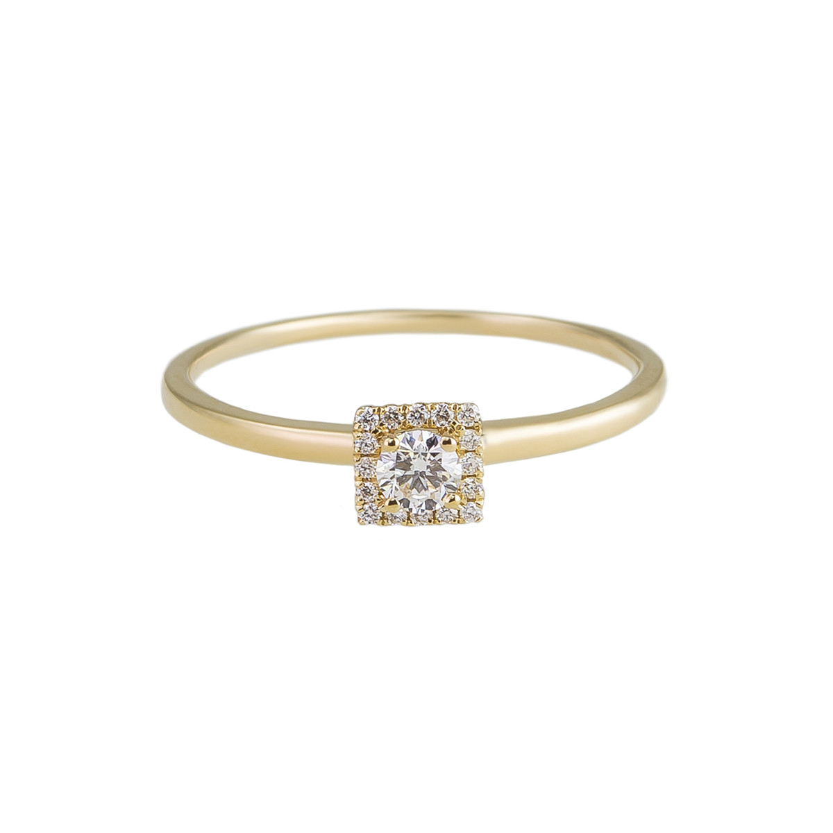 Square Halo Diamond Solitaire Ring by tf Diamonds - available at tomfoolery london
