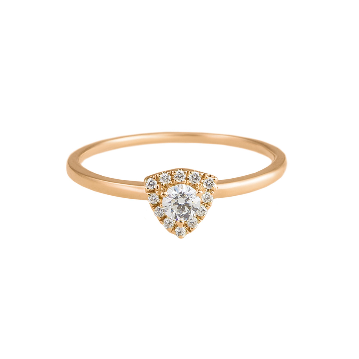 Triangle Halo Diamond Solitaire Ring by tf Diamonds - available at tomfoolery london